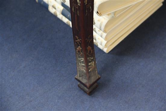 A Chinese carved and inlaid hardwood altar table, W.4ft 3in. D.2ft 5in. H.2ft 9in.